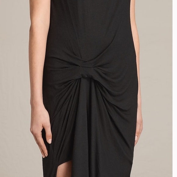 All Saints Riviera draped Dress in black small angora original - Picture 2 of 11